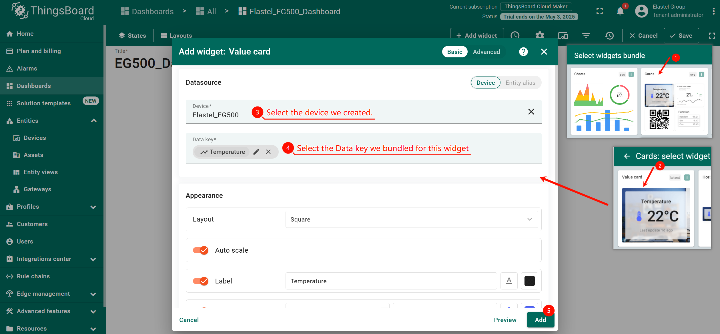 add temperature widget