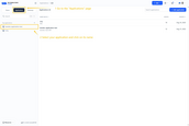 Go to the Applications page. Then select your application and click on its name.