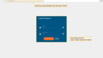 Paste the previously copied link into a new browser tab and press the "Enter" key. Now create a password by entering it twice and clicking "Create Password".