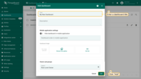 In the opened dialog, it is necessary to enter a dashboard title, description is optional. Click "Add".