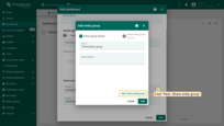 In the "Add entity group" window that opens, click "Next: Share entity group";