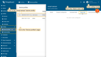 Go to the "Device profiles" page of the "Profiles" section. Click on the "smart sensor" device profile to open its details. Navigate to the "Alarm rules" tab, and enter editing mode by clicking the big orange pencil button.