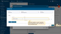 Select the "greater or equal" operation from drop-down menu, and input <b>5</b> as the threshold value. Click "Add" to confirm adding key filter.