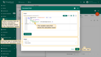 Define the calculation function that will use the variables added in the Arguments section. The name of the variable that stores the result is defined in the function. In the "Output" section, set the output type to Time series. Finally, click "Add".