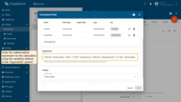 In the "Expression" section, enter the mathematical expression for the calculation using the variables defined in the "Arguments" section.