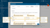 Select the output type as "Attribute" and choose its scope: "Server attributes", "Client attributes", or "Shared attributes". Set a name to the variable that will store the calculation result. Optionally, set the number of decimal places.