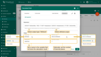 Select the output type as "Attribute" and choose its scope: "Server attributes", "Client attributes", or "Shared attributes". Set a name to the variable that will store the calculation result. Optionally, set the number of decimal places.