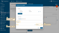 Edit the alarm condition: change the condition type from "<b>Simple</b>" to "<b>Duration</b>". Specify the <b>duration value</b> and its <b>unit of measurement</b>. Save changes.