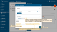 Select a value: current device, current customer or current tenant. And specify the attribute from which the value will be taken, how many times the threshold value must be exceeded for an alarm to be triggered. You may optionally check "Inherit from owner". Inheritance allows to take the threshold value from customer if it is not set on the device level. If the attribute value is not set on both device and customer levels, rule will take the value from the tenant attributes. Save changes.