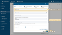 Only the <b>Name</b> field is required; all other settings are optional. Click "<b>Add</b>" to create the device profile.