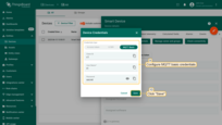 <b>Provide basic MQTT credentials</b> for your device with the client id 'c1', username 't1' and password 'secret'.