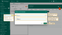 Select the new owner of the asset from the list. If needed, add the asset to an existing group or create a new one. Confirm the change to update the asset's ownership.
