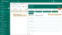 Open the "<b>Device details</b>" window and click "<b>Check connectivity</b>"