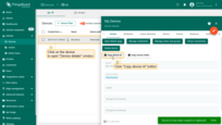 Open the device's detail page by clicking on the device name in the list. Click the "<b>Copy device Id</b>" button.