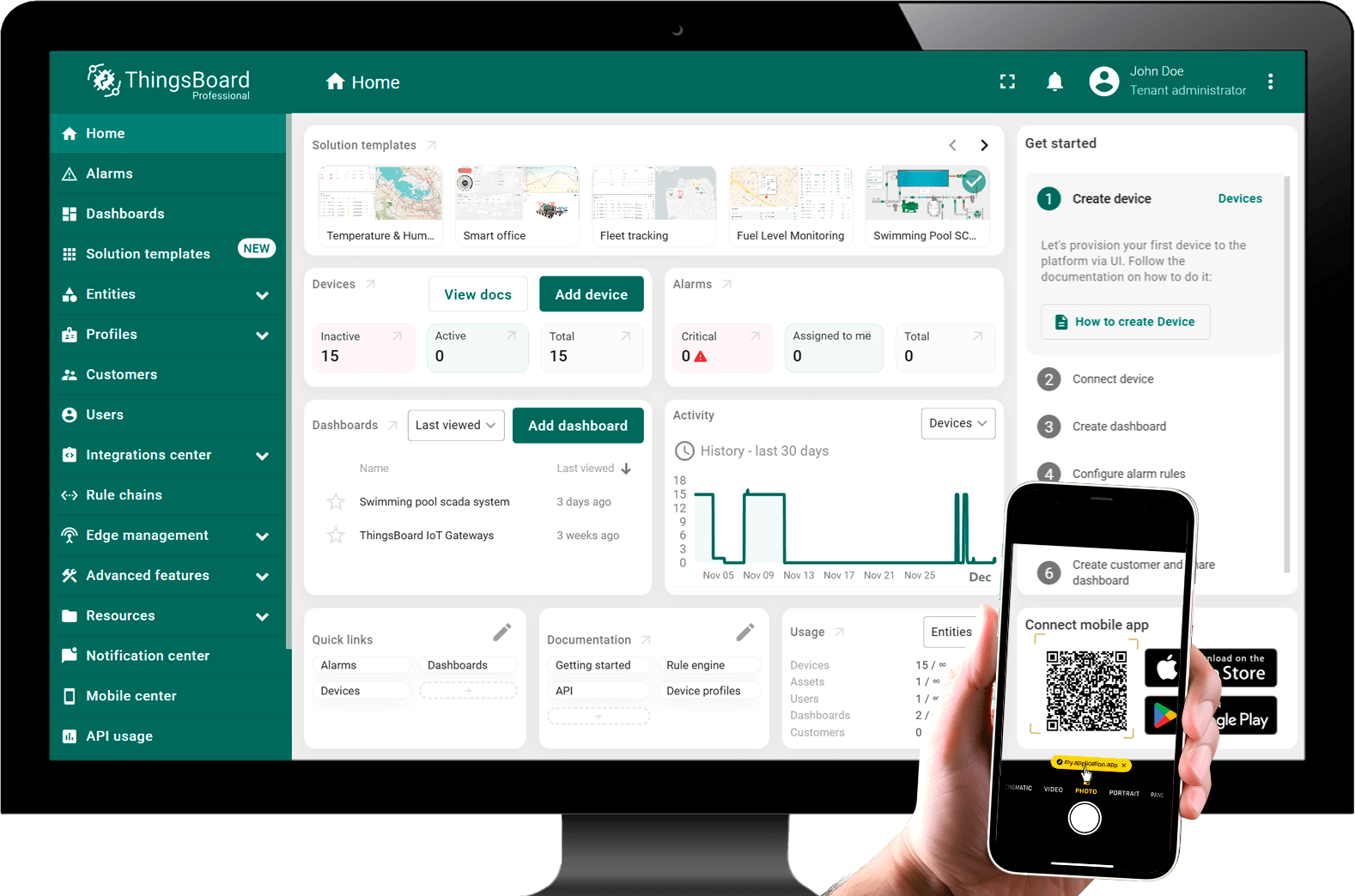 Mobile application QR code | IoT Hub