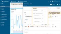Unit conversion is configured in the <b>unit settings</b> available in the <b>telemetry keys</b>, <b>Y-axis</b>, and <b>thresholds</b> configurations within the widget settings.
