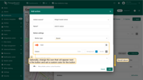Optionally, change the icon that will appear next to the button or hide it entirely. You can also set a custom color for the button.