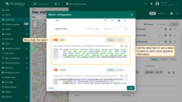 Here, you can customize the label displayed above the marker. By default, the label displays the entity name. You can edit the label text or use a label function to display more dynamic information;