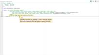 Edit the function by adding a link to the tag action. Be sure to specify the tag action name correctly.